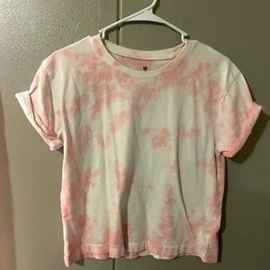 Pink tie dye crop top